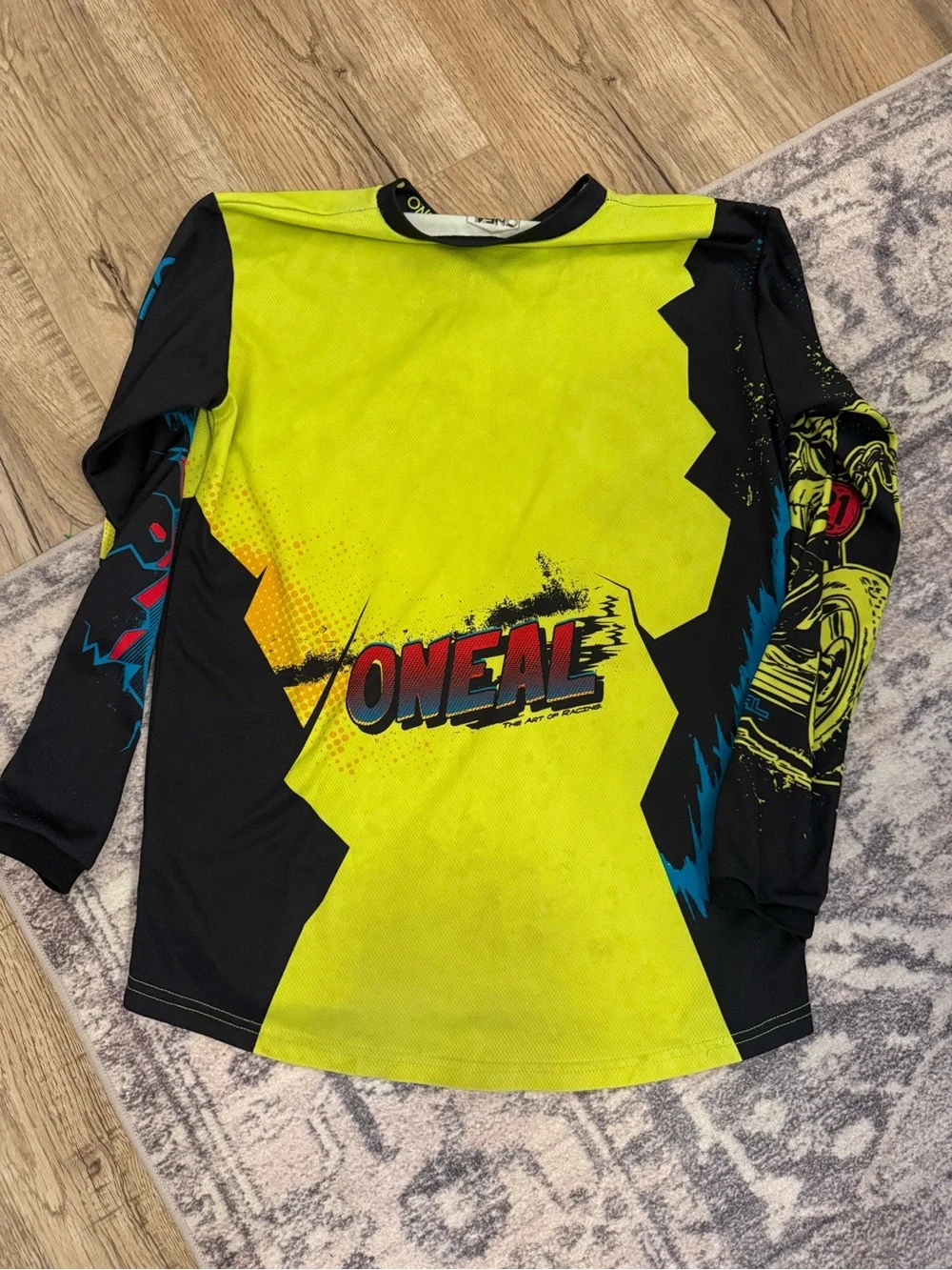 O'Neill Neon Yellow & Black Kids Long-Sleeve Motocross Jersey